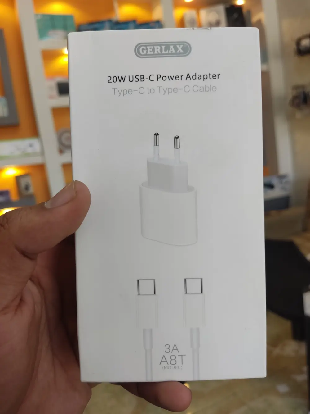 شاحن جيرلاكس ايفون 20w طرفين TYPE-C 